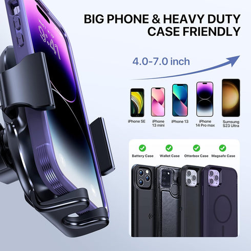 Miracase Upgraded-2nd Generation Universal Phone Holders for Your Car, 3 in 1 Air Vent Car Phone Holder Mount Compatible with iPhone 16/15/14/13/1...