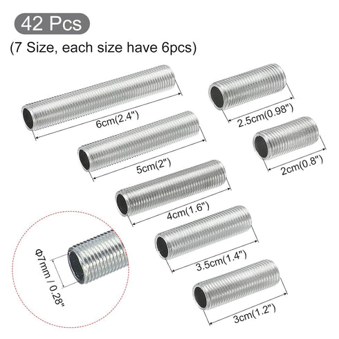 MECCANIXITY Lamp Pipe Kit with Lock Nuts Teeth Washers 1/8IP Thread Fasteners Assortment for Chandelier Ceiling Light Repair Assembly DIY Hardware...