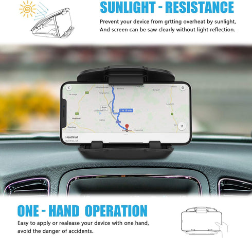 WixGear Car Phone Mount, Dashboard Cell Phone Holder, Dash Mount Cell Phone Holder for Smartphone, Mobile Phone Car Mat Pad for Samsung, Galaxy, N...