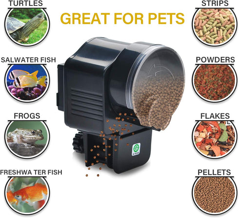 Lychee Aquarium Fish Feeder Vacation Aquarium Automatic Fish Food Dispenser Tank Feeder Timer Auto Feeders for Holiday Vacation Fish Dispenser (AF...