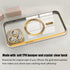 Misscase iPhone 14 Pro MagSafe Case with Camera Lens Protector, Full Protection Clear Magnetic Anti-Scratch Cover - Gold...
