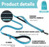 Dog Leash with 2 Comfortable Soft Padded Handles Reflective Heavy Duty Pet Dog Walking Leashes 5FT Blue Durable Dog Training Lead & Traffic Handle...