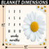 Baby Monthly Milestone Blanket, Daisy Big White Blanket for Nursery, Unisex for Newborn 1-12 Months, includes 4 Frame and 1 Headband 47"x47" BTLSP...
