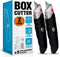 INTERNET'S BEST Premium Utility Knife Set | Retractable Box Cutter with Rubber Handle | Heavy-Duty Cutting for Cardboard, Carpet, Plastic | Retrac...
