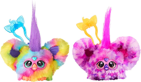 Furby Furblets 2-Pack, Mini Friends Ray-Vee & Hip-Bop, 45+ Sounds Each, Music & Furbish Phrases, Electronic Plush Toys, Rainbow & Pink/Purple, Age...
