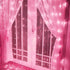 Curtain Lights, Pink Room Decor 8 Modes LED String Lights for Garden, Teen Girls' Room, Party, Window, Wall and Valentines Day Decor...