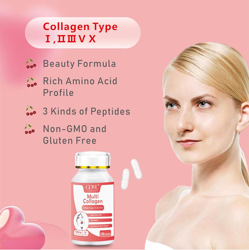 Multi Collagen Peptides Powder for Women - Type I, II, III, V, X - Hydrolyzed Collagen Peptides, Supports Skin Hair Nail & Joint, Grass-Fed, Non-G...