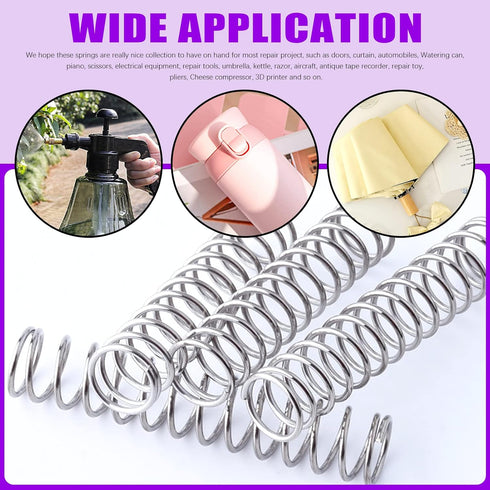 Swpeet 240Pcs 15 Different Sizes Stainless Steel Compression Springs Assortment Kit, Mini Stainless Steel Extension Springs for Shop and Home Repa...