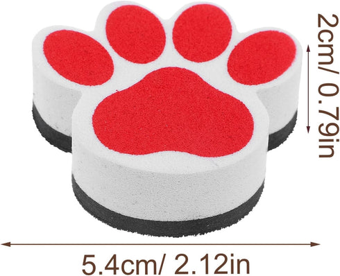 Tofficu Magnetic White Board Erasers, 10pcs Paw Print Dry Erase Eraser Chalkboard Cleaner Cartoon Whiteboard Erasers Classroom Teacher Supplies fo...