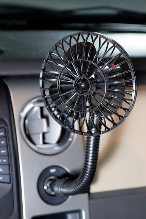 Koolatron 12V Mini Car Fan, Direct Plug-in portable fan with flexible and adjustable neck, ideal for cans, vans, trucks, RVs, boats and small pers...