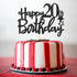 Black Glitter Happy 20th Birthday Cake Topper for, Hello 20th Anniversary, Cheers to 20 Years Party Decorations...