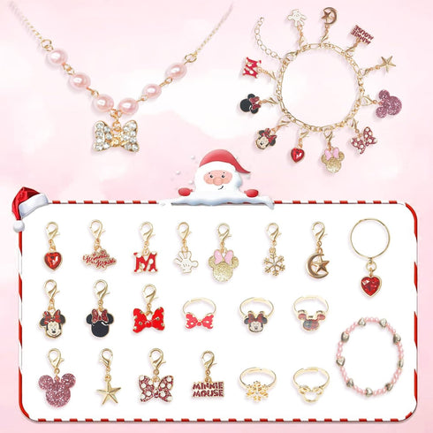 Christmas Advent Calendar 2024 for Girls 24 Days Countdown Calendar with DIY Charm Bracelet&Necklace, Rings Xmas Holiday Gift for Daughter, Niece...