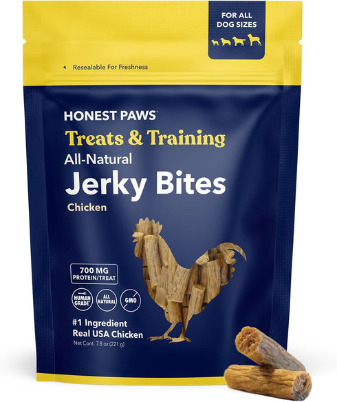 Honest Paws Dog Jerky Treats - All-Natural Jerky Dog Treats for Training Pets - Human Grade Bites - Real USA Chicken...