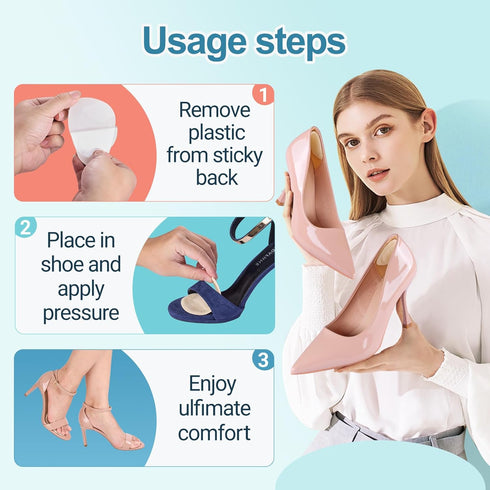 Heel Pads for Shoes, Metatarsal Pads Women, Ball of Foot Cushions for High Heels, Shoe Inserts for Women All Day Pain Relief and Comfort One Size ...