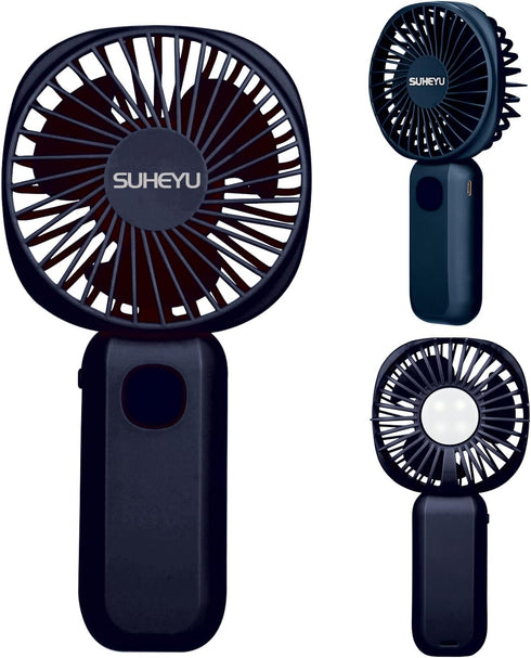 Portable Handheld Fan,Small Fan USB Rechargable with 4000mAh Battery as Powerbank, Mini Fan in LED Nightlight, Cooling Personal Fan for Travel, Ou...