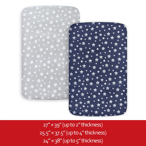 Pack and Play Sheets Boy, Mini Crib Sheets Boy, Stretchy Pack n Play Playard Fitted Sheet, Compatible with Graco Pack n Play, Soft and Breathable ...