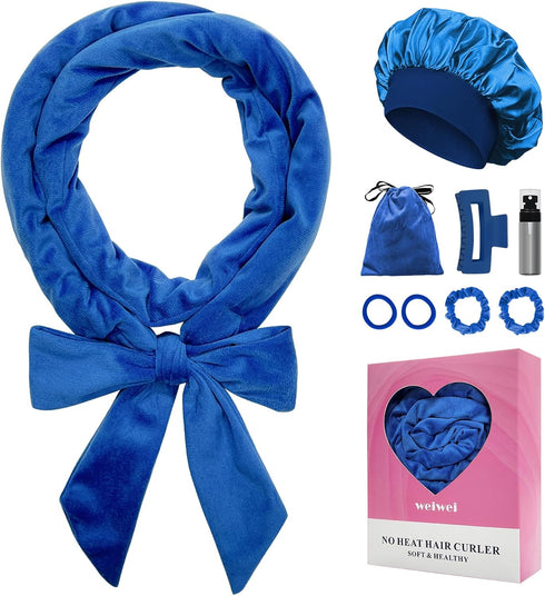 weiwei No Heat Curlers, Overnight Curls No Heat Curling Headband Soft Hair Curler Rollers to Sleep In, 70 Inches Non Heat Hair Wrap Curling Rod Ri...