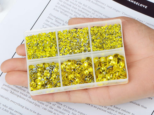 AD Beads 4500 Pieces Hotfix Rhinestones Flat Back 6 Sizes (2-6 mm) Crystal Round Glass Gems with Tweezers and Picking Rhinestones Pen or Crafts Na...
