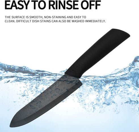 Ceramic Knife, Ceramic Knife Set with Protective Cover, Kitchen Knife Set with 4-Piece Knife and 1 Peeler, Chef's Knife Sets for Meat, Fruit, Vege...
