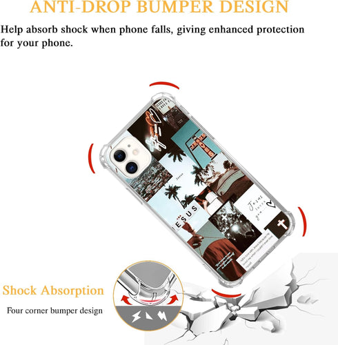 Christian Aesthetic Case Compatible with iPhone 11, Jesus Cross Collage Phone Case for iPhone 11, Cool TPU Protective Phone Case Cover...