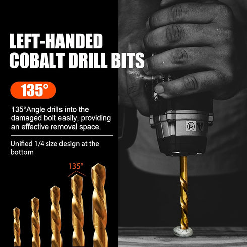11Pcs Screw Extractor Set, Left Hand Drill Bit and Bolt Extractor Kit Easy to Remove Stripped Broken Damaged Screw Bolt and Nut Out, Reverse Drill...