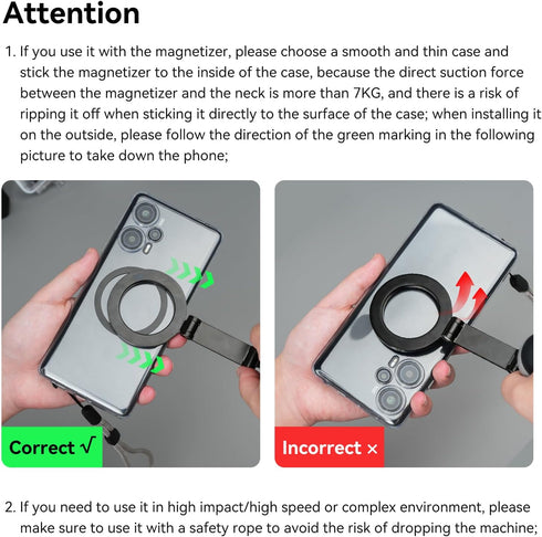 Magnetic Neck Mount for Phones, Cell Phone Holder Stand Hanging on Neck POV/Vlog Selfie Hand Free Necklace Phone Strap Video Recording for iPhone ...