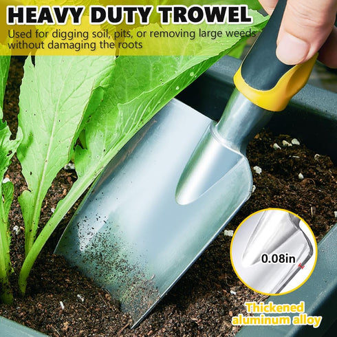 Garden Shovel, Trowel Garden Tool, Stainless Steel Heavy Duty Trowel, Soft Rubberized Non-Slip Ergonomic Handle, Hand Shovels for Digging, Plantin...