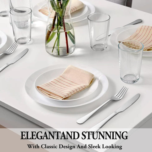 36 Pcs Silverware Set with Steak Knives Service for 6,Stainless Steel Flatware Set,Mirror Polished Cutlery Utensil Set,Home Kitchen Eating Tablewa...