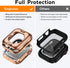 2 in 1 Bling Waterproof Case for Apple watch Series SE 6 5 4 44mm, 360 Protective PC Cover Front & Back Bumper with Tempered Glass Screen Protecto...