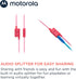 Motorola Moto JR200 Kids Headphones with Microphone - Lightweight Over Ear Wired Foldable Design, Safe Volume Limit 85dB, Audio Splitter for Shari...