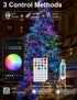 echosari Smart String Lights 100 LED 33Ft RGB Built in Chip Fairy Lights with Remote & App Control, 16 Million Color Changing Christmas Trees Ligh...