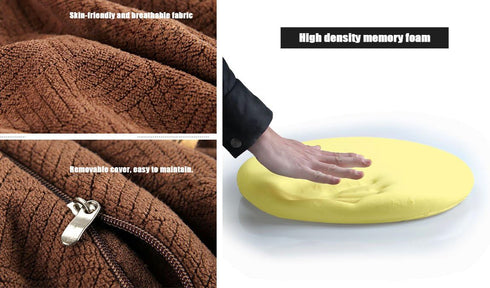 Sigmat Memory Foam Seat Cushion Anti-slip Soft Round Stool Cushion Chair Pad 16 Inch Camel...