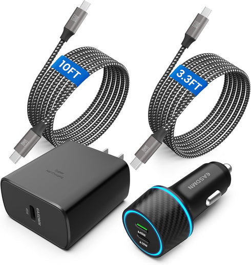 45W USB-C Charger, 2-Pack 45 Watt Samsung Super Fast Charger Type C PPS Wall/Car Charger for Samsung Galaxy S24 Ultra/S24+/S23 Ultra/S23+/S23/S22 ...