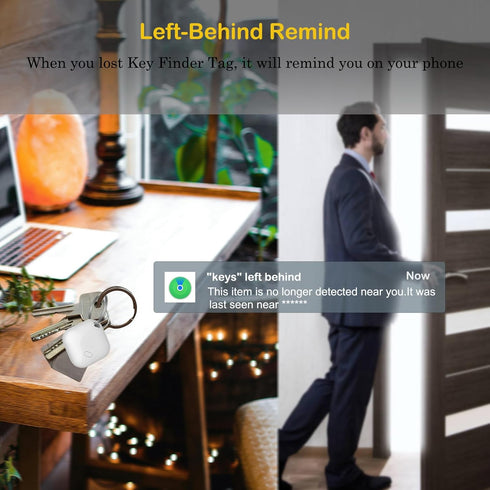 Key Finder & Tracker, Bluetooth Tracker work with Apple Find My (iOS Only), Item Tracker Tag for Keys, Bags, Wallets,Replaceable CR2032 Lithium Ba...