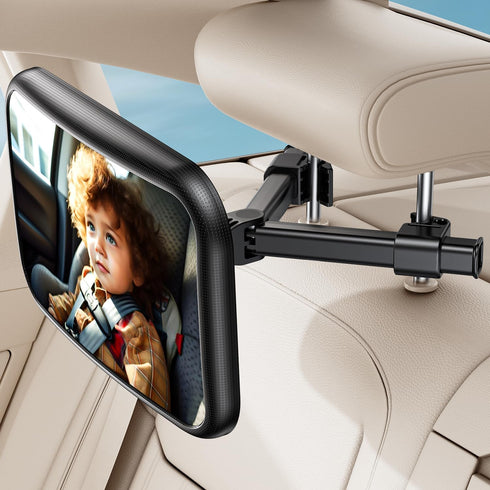 Baby Car Mirror for Baby Car Seat Safely Mirror Hook Clip Design for Rear Facing Infant Newborn 360° Rotation Baby Backseat Mirror with Wide Clear...
