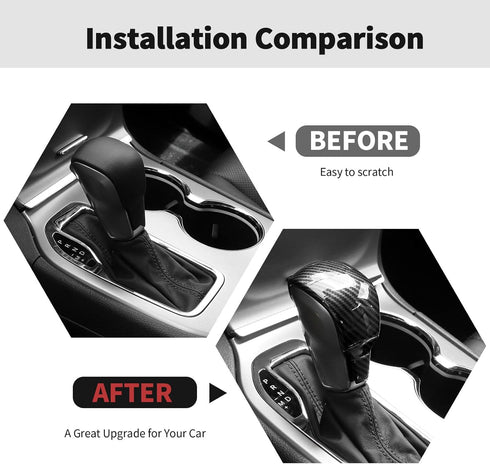 RT-TCZ Carbon Fiber Gear Shift Knob Cover Trim Decorative Interior Accessories for Jeep Grand Cherokee 2017-2020...