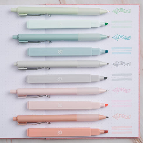 Aesthetic Highlighters and Gel Pens With Soft Ink And Tip, No Bleed Dry Fast Easy to Hold, for Bible Journaling Planner Notes School Office Suppli...