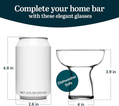 Libbey Stemless Margarita Glasses Set of 6, 10.25 ounces Classic Margarita Glasses Lightweight, Fancy Glassware Set for Celebrations...