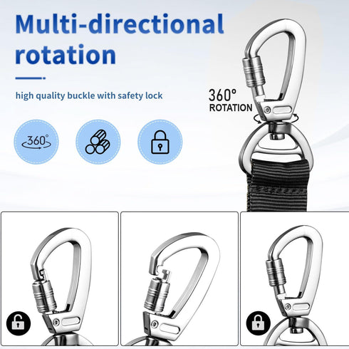 Tactical Dog Leash, Heavy Duty Dog Leash Bungee for Medium and Large Dogs, No Pull Dog Leash for Shock Absorption, 2 Handles Dog Training Leash(Ma...