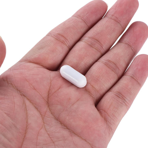 MECCANIXITY Magnetic Stirrer Mixer Stir Bar Rod 20mm(0.79") x8mm Cylinder Shape PTFE Coating Magnet White for Laboratory 5Pcs...