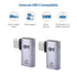 Cable Matters 2-Pack 40Gbps Flat Right Angle USB C Adapter with 240W PD (90 Degree USB C Adapter) in Black - Thunderbolt 4, USB4, Thunderbolt 3 Po...