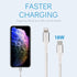 Realm USB-C to Lightning Cable, MFi Certified Lightning Cable, Nylon Braided Type C to Lightning Cable, iPhone 12 Charger Cable, White...