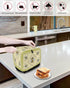 4 Slice Toaster Cover, Bread Machine Cover Honey Bee Daisy Flowers Sage Green Border Kitchen Appliance Dust Cover with Top Handle Fingerprint Prot...