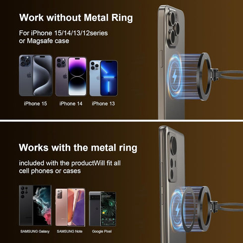 for MagSafe Car Holder, 17 Ultra-Strong Magnets, 360° Rotating Magnetic Phone Holder for Dashboard, Compatible for iPhone 15/14/13 Pro Max/Plus/Mi...