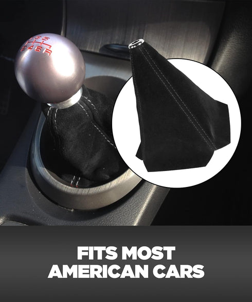 Universal Car Shift Boots Shift Knob Dust Cover MT Gear Shift Cover,PU Leather Shifter Boot Retainer Stick Shift Sleeve Gear Shifter Boot Gear Gai...
