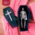 4Pcs/Set 3D Coffin with Cross & Skull Skeleton Fondant Molds, Halloween Theme Silicone Chocolate Gum Paste Mould, Halloween Cake Topper Decorating...