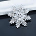 Women's Cubic Zircon Snowflake Brooch Pins Elegant Clear Crystal Ice Flower Lapel Pin Breastpin...