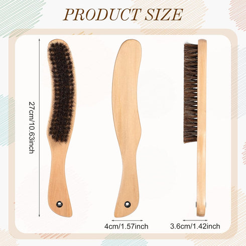 Patelai 2 Pcs Felt Brushes Felt Hat Cleaner Cowboy Hat Brush Cleaning Kit Hat Brush and Cleaning Sponge Set Horse Hair Wood Hat Brush Hat Clean Sp...
