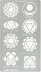 Aleks Melnyk No.415 Metal Stencil, Chakras, Mandala, Yoga, Symbols for Meditation, Om, Sacred Geometry, Template for Wood Burning, Pyrography Engr...
