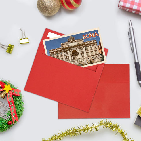 50Packs A7 Red Envelopes 5x 7 Inch Card Envelopes,Self Seal for Weddings, Greeting Cards?Mailing? Invitations, Photos, Postcards...